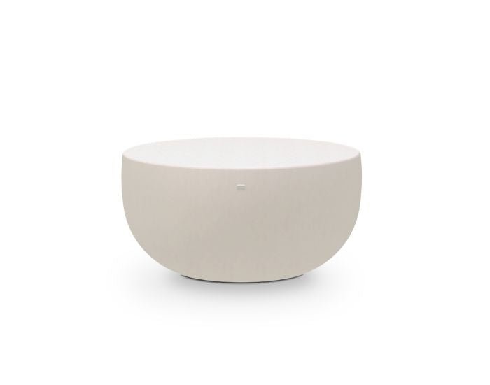 View of the Blinde Design Circ M1 concrete coffee table in the colour bone